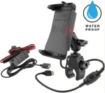 RAM QUICK-GRIP 15W WIRELESS WITH TOUGH CLAW MOUNT AND MOTORCYCLE HARDWIRE CHARGER