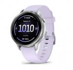 Garmin Venu 4 nutikell, 41 mm, h&otilde;bedane, v&auml;rviline silikoonrihmaga.