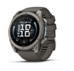 fenix 9 &ndash; 51mm, Titanium with Pebble Grey Silicone Band