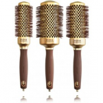 Olivia Garden Blowout Shine Wavy Bristles Gold & Brown soenguhari - 35 mm.
