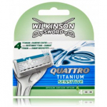 Wilkinson Sword Quattro Titanium Sensitive žiletiterad - 4 vnt.