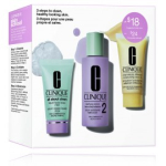 Clinique Skin School komplekt kuivale / kombineeritud nahale (30 ml vedelseep + 60 ml losjoon + 30 ml losjoon) - Komplekt