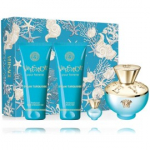 Versace Pour Femme Dylan Turquoise komplekt naistele (100 ml EDT + 5 ml EDT + 100 ml kehakreem + 100 ml du&scaron;igeel)