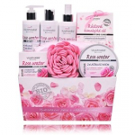 Vivaco Rose Water komplekt (geel + puhastuslosjoon + losjoon + n&auml;okreem + n&auml;o- / kehakreem + sool + unemask + k&auml;sn) - 1 tk.