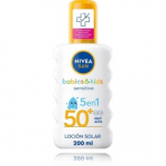 Nivea Sun Babies & Kids Sensitive Protect 5in1 SPF50+ p&auml;ikesekaitsesprei lastele - 200 ml.