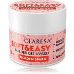 Claresa Soft & Easy Builder Gel UV / LED geel k&uuml;&uuml;nte pikendamiseks - Golden Spark 45 g.