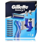 Gillette Sensor3+ komplekt (1 tk raseerija + 8 tk vahetatavad terad + sokid) - Komplekt