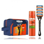 Gillette Fusion5 raseerimiskomplekt meestele (200 ml raseerimisgeel + 1 raseerija + 4 vahetatavat tera + kosmeetikakott) - Komplekt