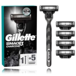 Gillette Mach3 Charcoal rinkinys vyrams (1 vnt. skustuvas + 5 vnt. skustuvų galvutės) - Komplekt