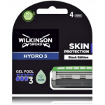 Wilkinson Sword Hydro 3 Black Edition Replacement Heads meeste raseerimisterad - 4 vnt.