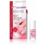 Eveline Nail Therapy Care&Colour 6in1 tooniv tugevdaja k&uuml;&uuml;ntele 5 ml - Rose