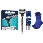 Gillette Mach3 Charcoal komplekt meestele (200 ml raseerimisgeel + 1 tk raseerija + 2 tk terad+ sokid) - Komplekt