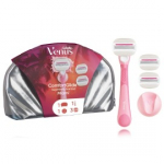 Gillette Venus Comfortglide Sugarberry Scent komplekt naistele (1 tk raseerija + 3 tk vahetatavad terad + kosmeetikakott + hoidik) - Komplekt