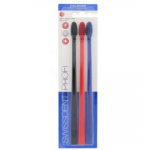 Swissdent Profi Colours keskmiselt pehmed hambaharjad, 3 tk. - Black/Red/Blue