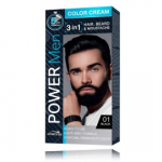 Joanna Power Men Color Cream 3in1 pea-, habeme- ja vuntsiv&auml;rv meestele - 01 Black