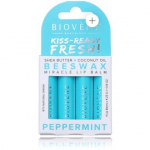 Biovene Kiss-Ready Fresh! Bees Wax Miracle Lip Balm Peppermint palsam kuivadele ja l&otilde;henenud huultele - 4 x 4,25 g.