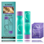 Malibu C Blondes Wellness komplekt blondidele juustele (266 ml &scaron;ampoon + 266 ml palsam + 4 x 5 g hooldusvahend) - Komplekt
