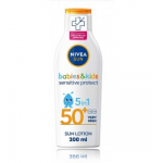 Nivea Babies&Kids Sensitive Protect 5in1 SPF50+ kaitsev p&auml;ikesekaitse losjoon lastele - 200 ml.
