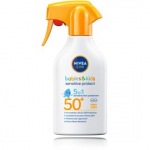 Nivea Sun Babies & Kids Sensitive Protect 5in1 SPF50+ p&auml;ikesekaitsesprei lastele - 250 ml.