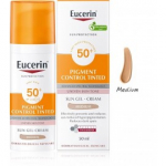Eucerin Sun Protection Pigment Control Tinted Sun Gel-Cream Medium SPF50+ kaitsev toonitud p&auml;ikesegeel / kreem n&auml;ole - 50 ml.