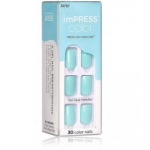 KISS imPRESS color Press-On Manicure Short Mint To Be kunstk&uuml;&uuml;ned - 30 vnt.