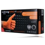 SafeMed Strong Hand PF Orange Nitrile &uuml;hekordselt kasutatavad kindad - L/9