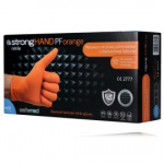 SafeMed Strong Hand PF Orange Nitrile &uuml;hekordselt kasutatavad kindad - M/8