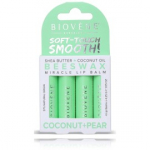 Biovene Soft-Touch Smooth! Bees Wax Miracle Lip Balm Coconut + Pear palsam kuivadele ja l&otilde;henenud huultele - 4 x 4,25 g.