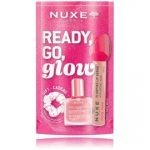 Nuxe Ready Go Glow On The Pink Set komplekt naistele (8 ml huuleseerum + 10 ml kuiv&otilde;li + juukseaksessuaar) - Komplekt
