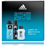 Adidas Ice Dive komplekt meestele (100 ml. habemeajamisj&auml;rgne kreem + 250 ml. du&scaron;igeel + 150 ml. pihustatav deodorant) - 1 tk.