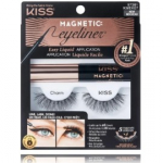 Kiss Magnetic Eyeliner & Lash Kit 07 Charm dirbtinės priklijuojamos blakstienos - 1 tk.