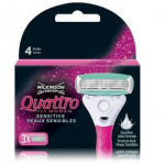 Wilkinson Sword Quattro Sensitive raseerimisterad naistele - 3 tk.