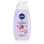 Nivea Kids 2in1 Shower & Shampoo &scaron;ampoon ja du&scaron;igeel lastele - Sparkle Berry 500 ml.