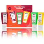 Q+A Travel Trio kehahoolduskomplekt (kehapesuvahend 50 ml + kehakoorija 50 ml + kehakreem 50 ml) - 1 tk.