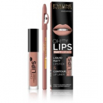 Eveline Oh My Lips Liquid Matt Lipstick & Contour Lip Liner huulepulga ja -pliiatsi komplekt - 01 Neutral Nude