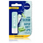Nivea Caring Scrub Super Soft Lips Aloe huulekoorija-palsam aaloega - 4.8 g.