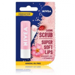 Nivea Caring Scrub Super Soft Lips Rosehip Oil huulekoorija-palsam kibuvitsa&otilde;liga - 4.8 g.