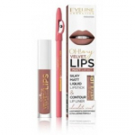 Eveline Oh My Lips Liquid Matt Lipstick & Contour Lip Liner huulepulga ja -pliiatsi komplekt - 11 Cookie Milkshake