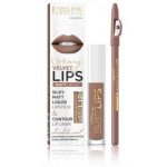Eveline Oh My Lips Liquid Matt Lipstick & Contour Lip Liner huulepulga ja -pliiatsi komplekt - 14 Choco Truffle