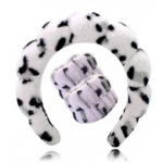 Ecarla White Leopard Headband Wristband peav&otilde;ru ja randmepaelte komplekt - 1 tk.