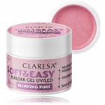 Claresa Soft & Easy Builder Gel UV / LED geel k&uuml;&uuml;nte pikendamiseks - Blinking Pink 12 g.