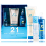 Salerm 21 Silk Protein Trio Set juuksehoolduskomplekt (125 ml sprei + 300 ml &scaron;ampoon + 150 ml juustesse j&auml;etav sprei) - Komplekt