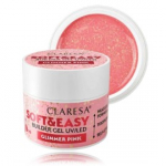 Claresa Soft & Easy Builder Gel UV / LED geel k&uuml;&uuml;nte pikendamiseks - Glimmer Pink 90 g.