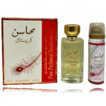 Lattafa Mahasin Crystal komplekt naistele (100 ml. EDP + 75 ml. spreideodorant) - 1 vnt.