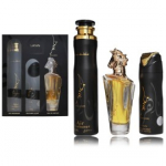 Lattafa Maahir komplekt meestele ja naistele (100 ml EDP + 200 ml deodorant + 300 ml &otilde;huv&auml;rskendaja) - Komplekt