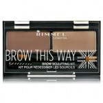 Rimmel Brow This Way komplekt kulmudele 2,4 g toon Medium Brown (kulmuvaha + kulmuv&auml;rv + pintslid)