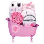 Vivaco Rose Water kehakomplekt (geel 200 ml + kreem 200 ml + kreem 200 ml + sool 80 g + k&auml;sn + kinnas) - 1 tk.
