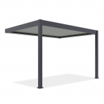 Pergola GUTROOF ELEGANCE WALL elektriline LED 3x4m seinale, antratsiit/helehall