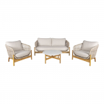 Aiam&ouml;&ouml;bli komplekt TERRACINA diivan, 2 tugitooli ja laud, pruun/beež