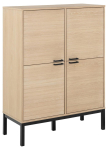 Puhvetkapp KENSINGTON 91x40x120 cm, valge-must